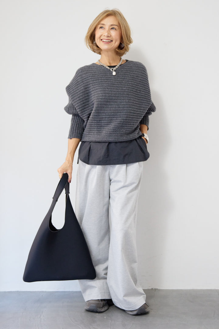 ジャージー・2タックワイドパンツ