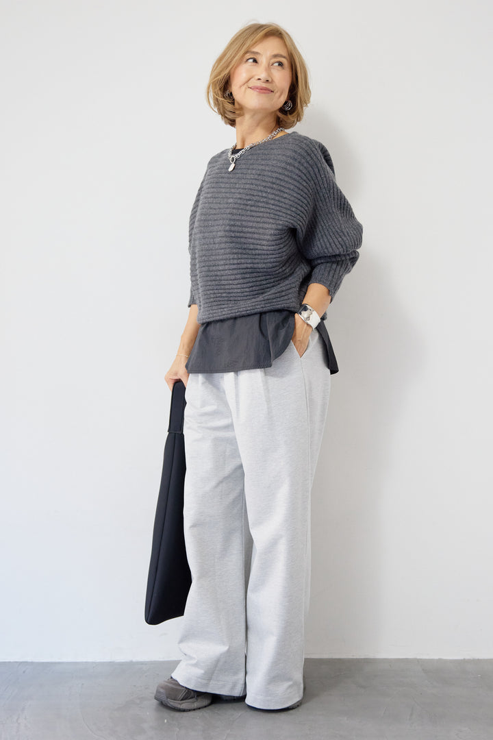 ジャージー・2タックワイドパンツ