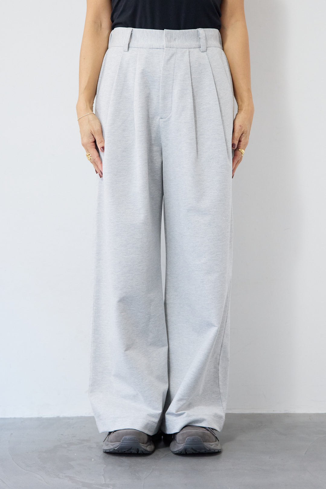 ジャージー・2タックワイドパンツ