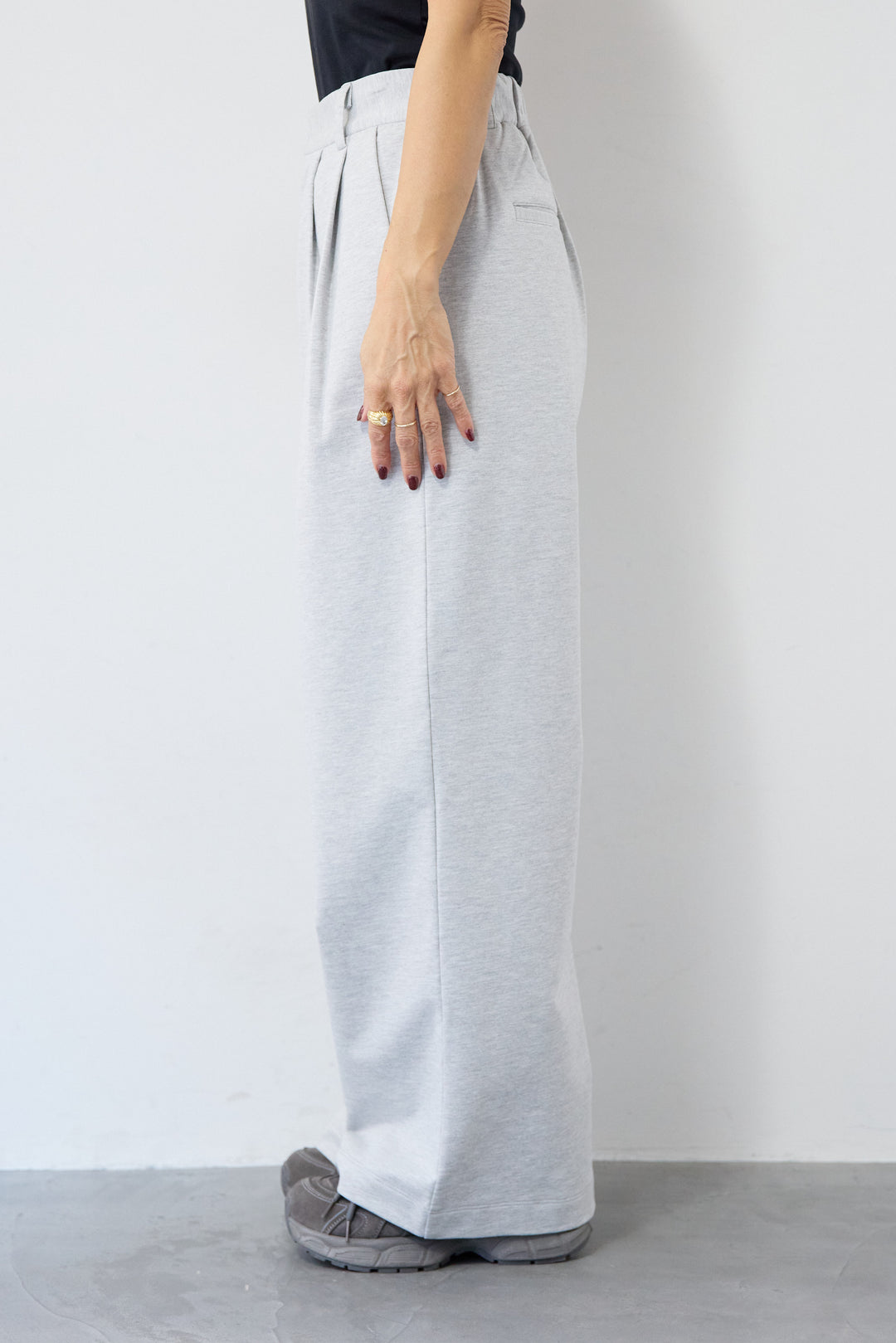 ジャージー・2タックワイドパンツ