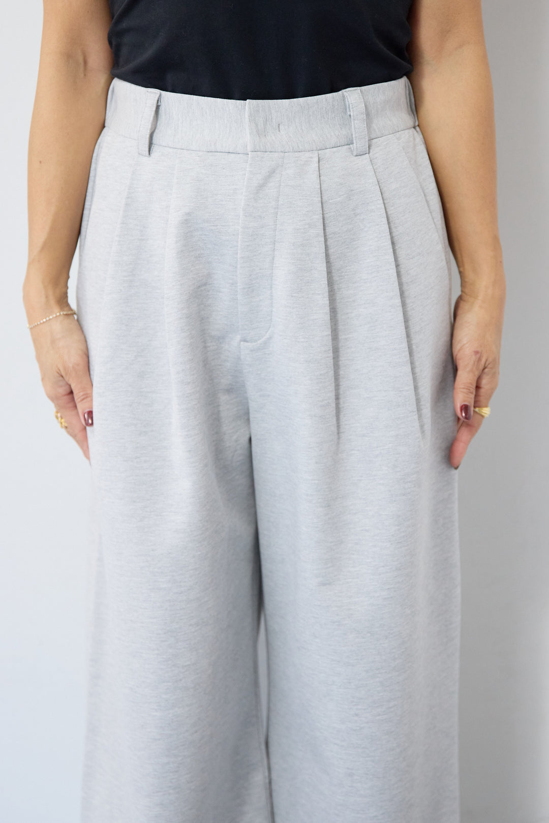 ジャージー・2タックワイドパンツ