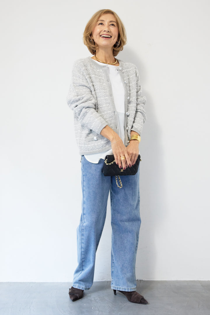 異素材コンビ  ノースリーブプルオーバー