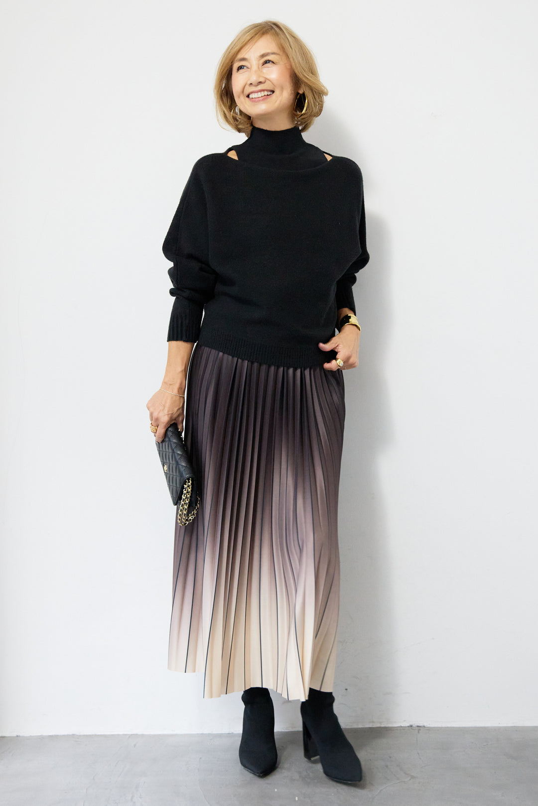 2WAYレイヤードニット