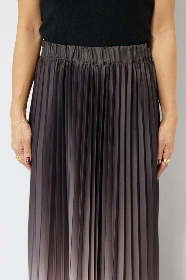 [SET]2WAYレイヤードニット+グラデーションロングプリーツスカート(2set)