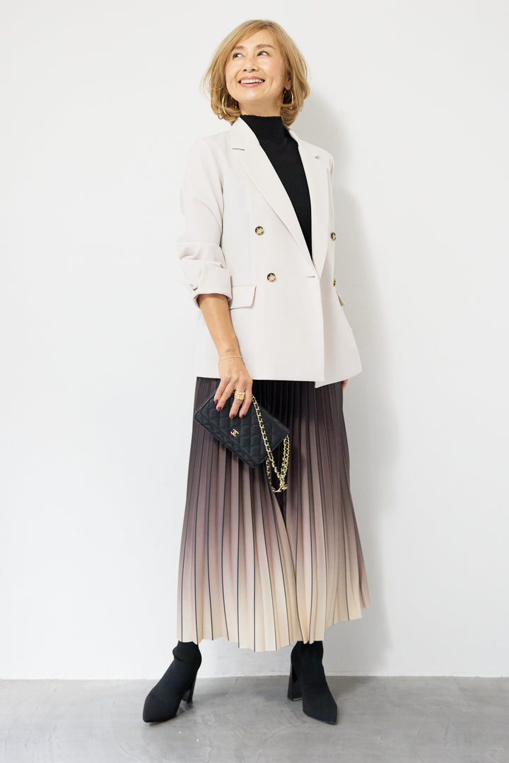 グラデーションロングプリーツスカート