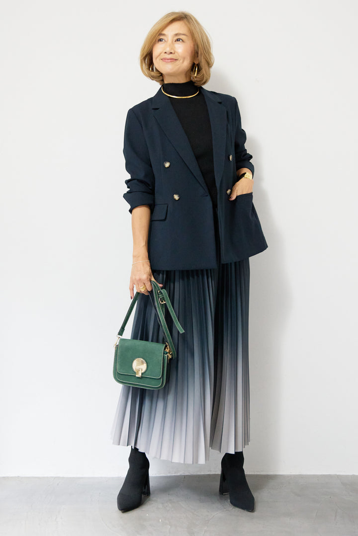 グラデーションロングプリーツスカート