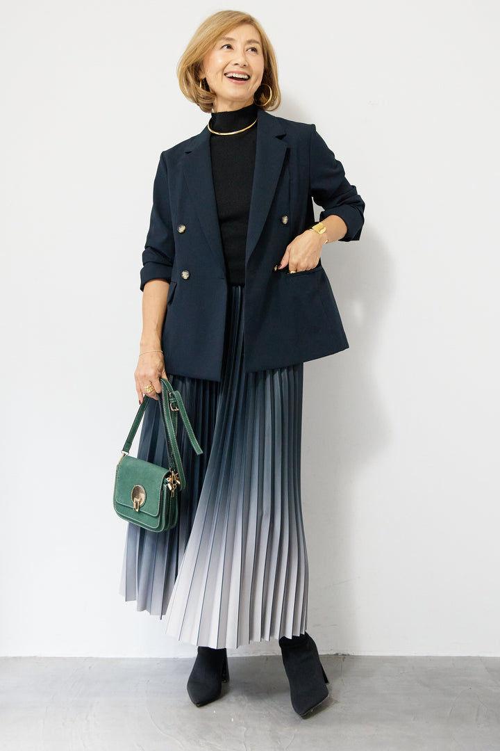 グラデーションロングプリーツスカート