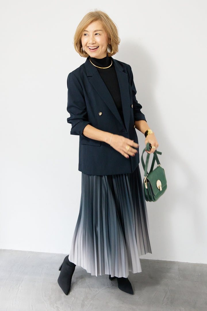 グラデーションロングプリーツスカート