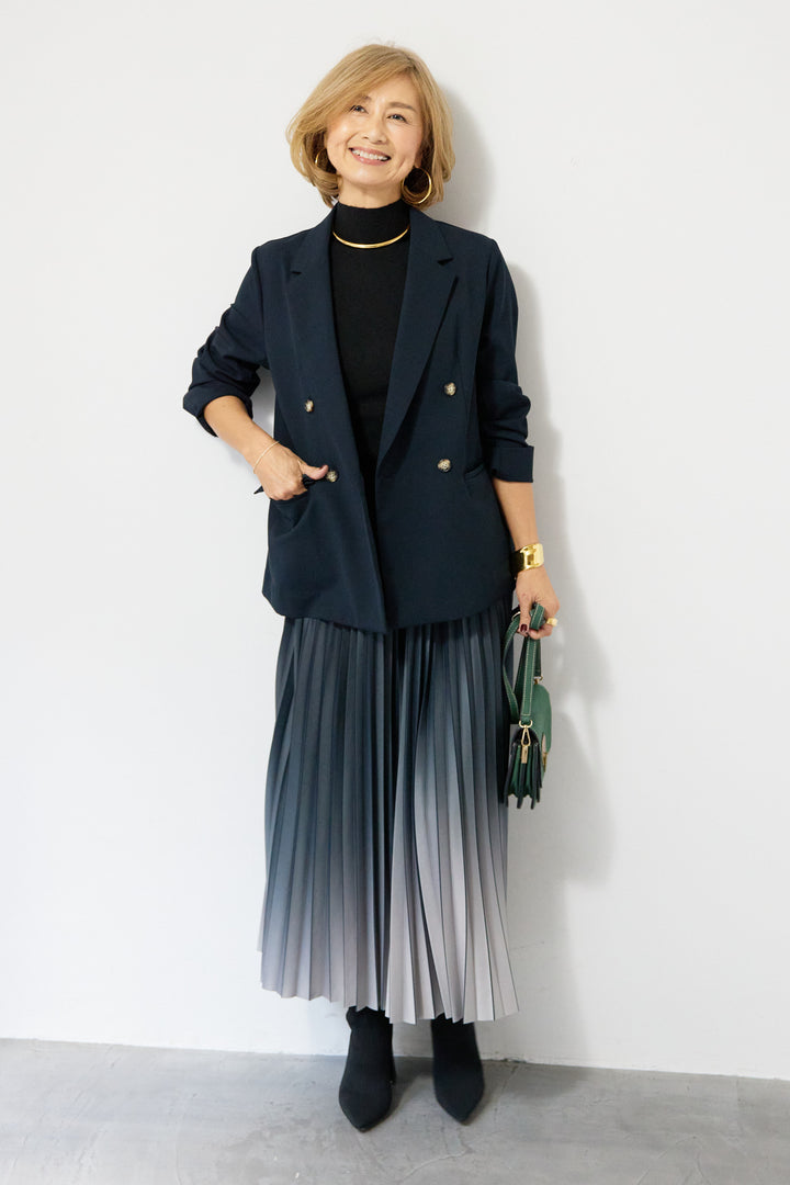 グラデーションロングプリーツスカート