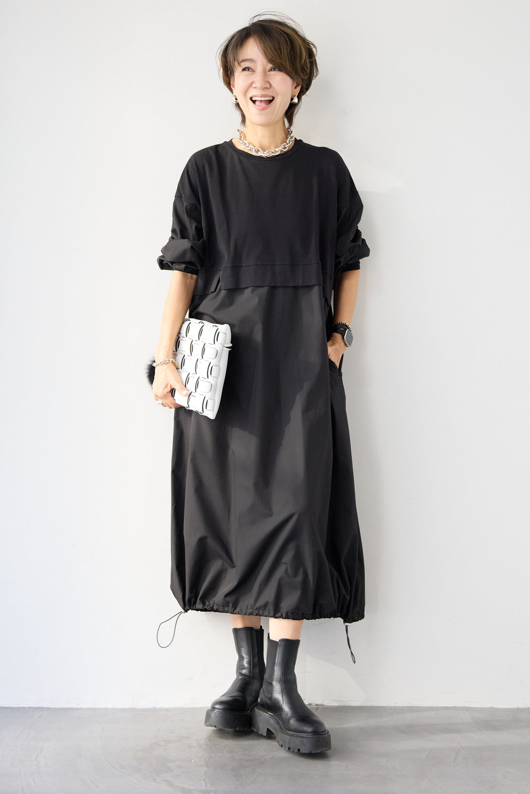 布帛切替カットワンピース