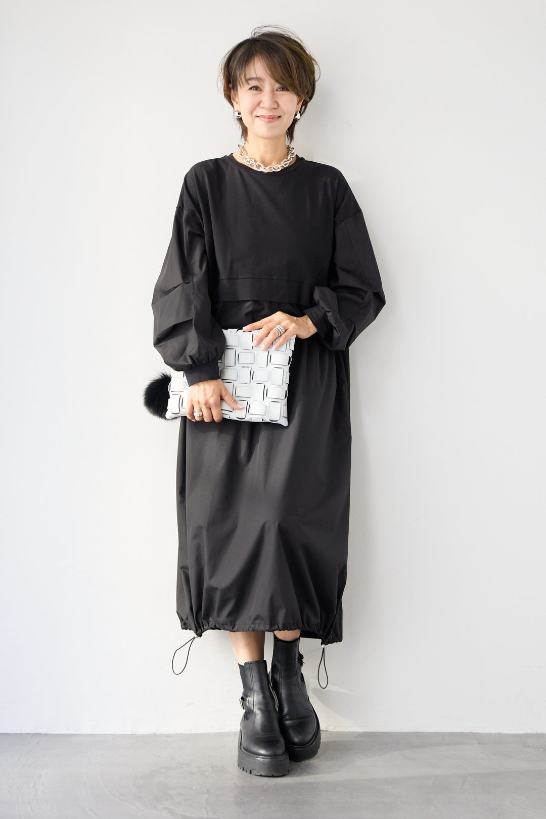 布帛切替カットワンピース