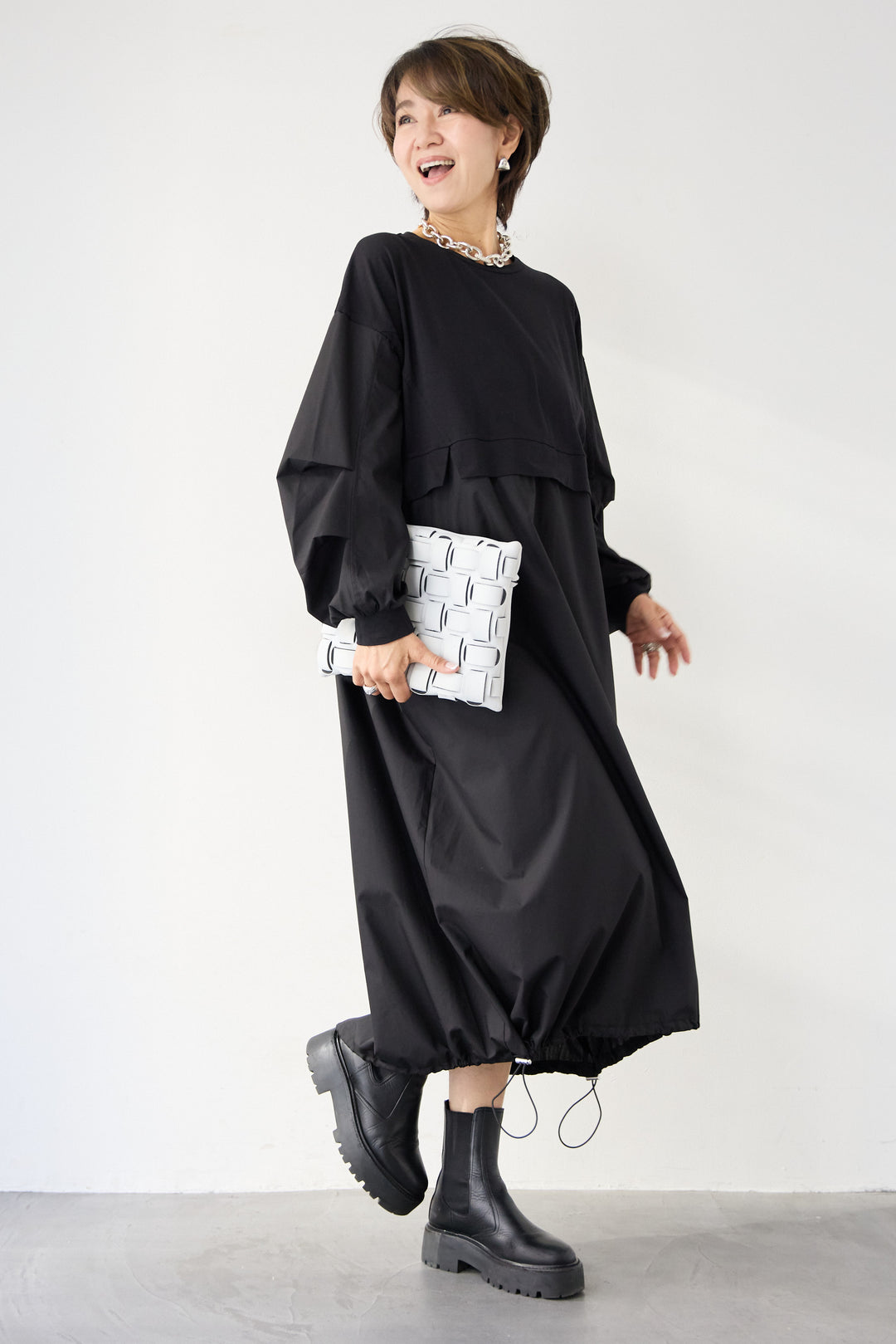 布帛切替カットワンピース