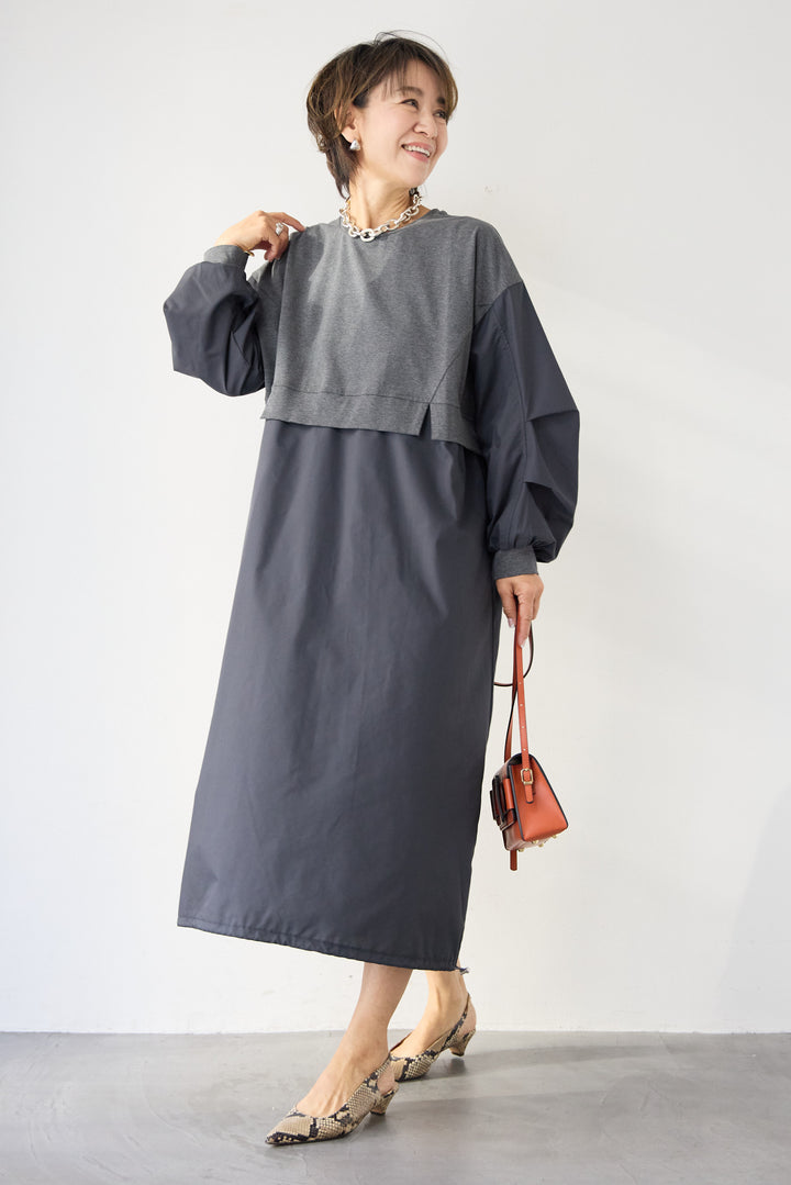 布帛切替カットワンピース