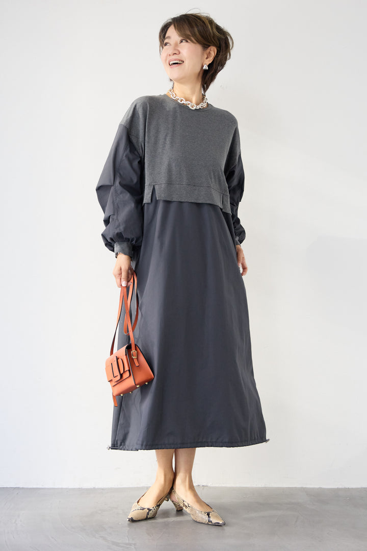 布帛切替カットワンピース