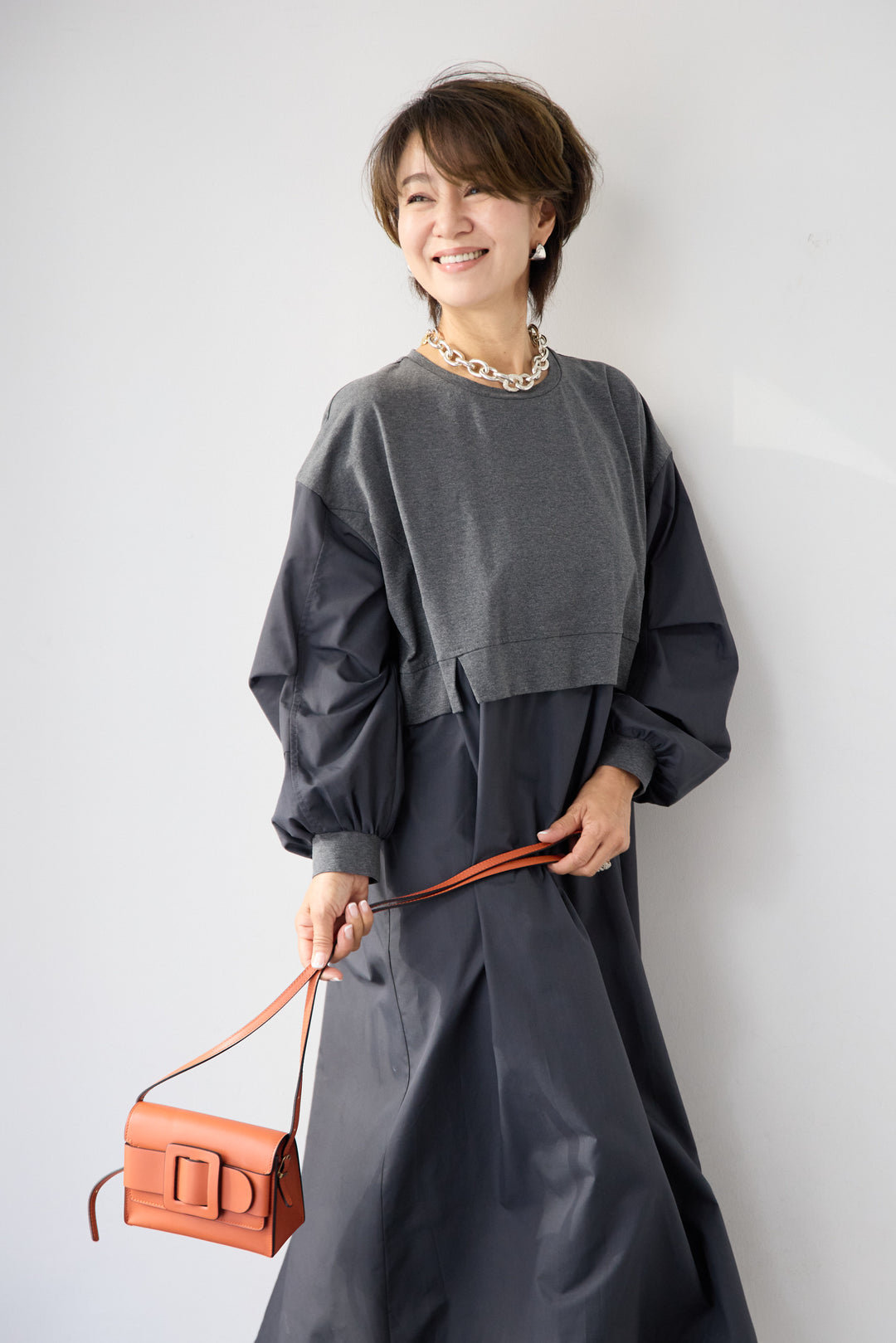 布帛切替カットワンピース