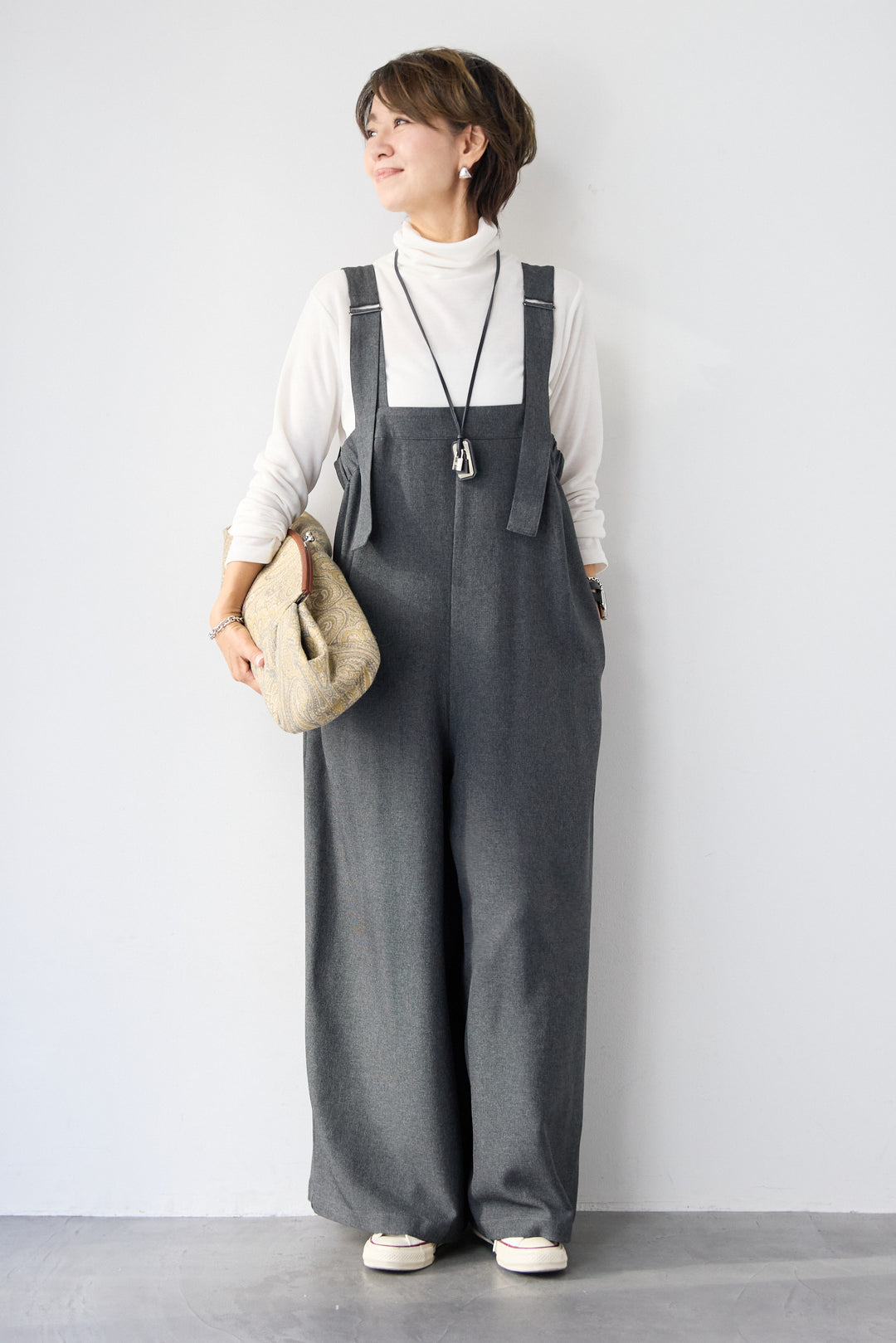 ストレッチ2WAYサロペット