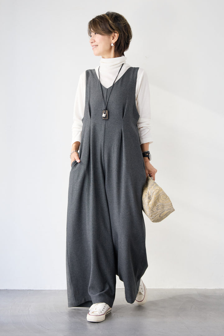 ストレッチ2WAYサロペット