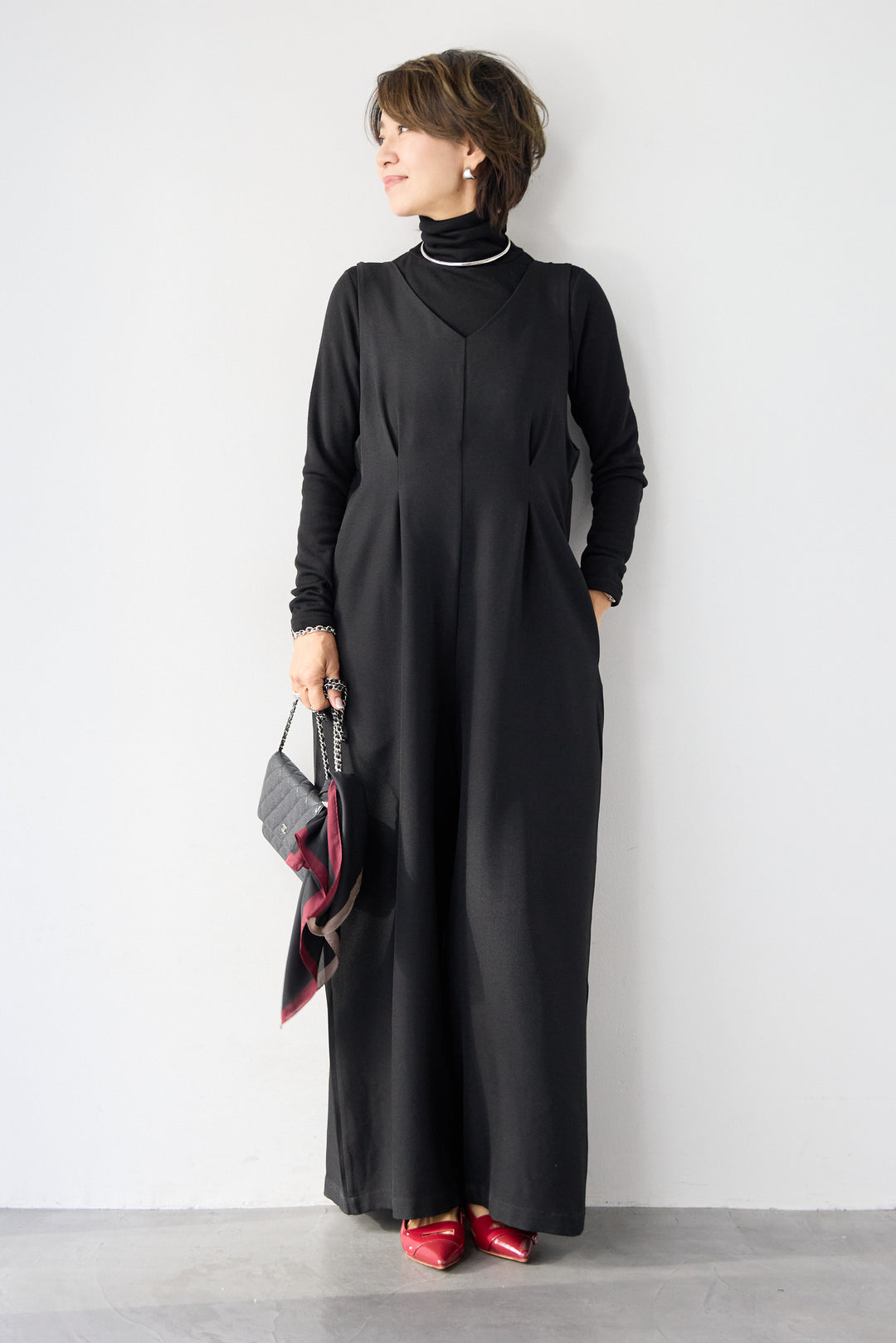 ストレッチ2WAYサロペット