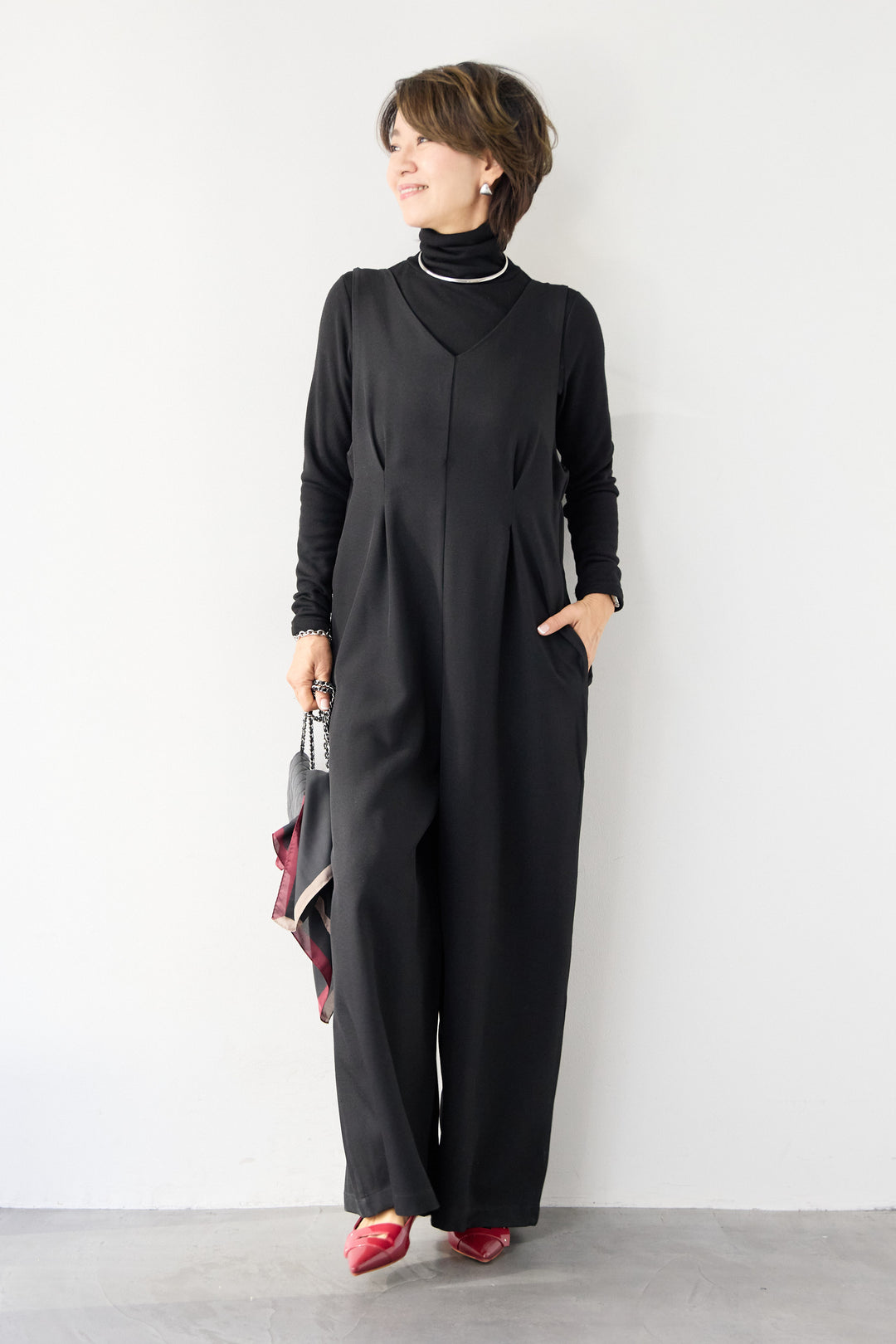 ストレッチ2WAYサロペット