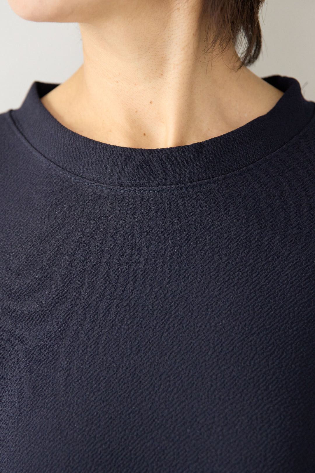 ストライプボリュームスリーブ カットワンピース