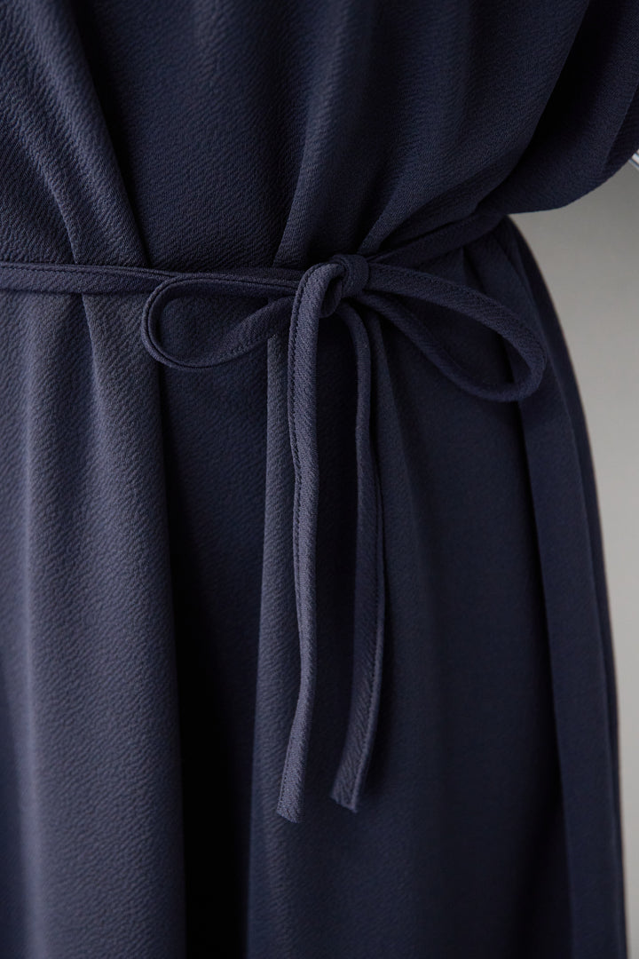 ストライプボリュームスリーブ カットワンピース