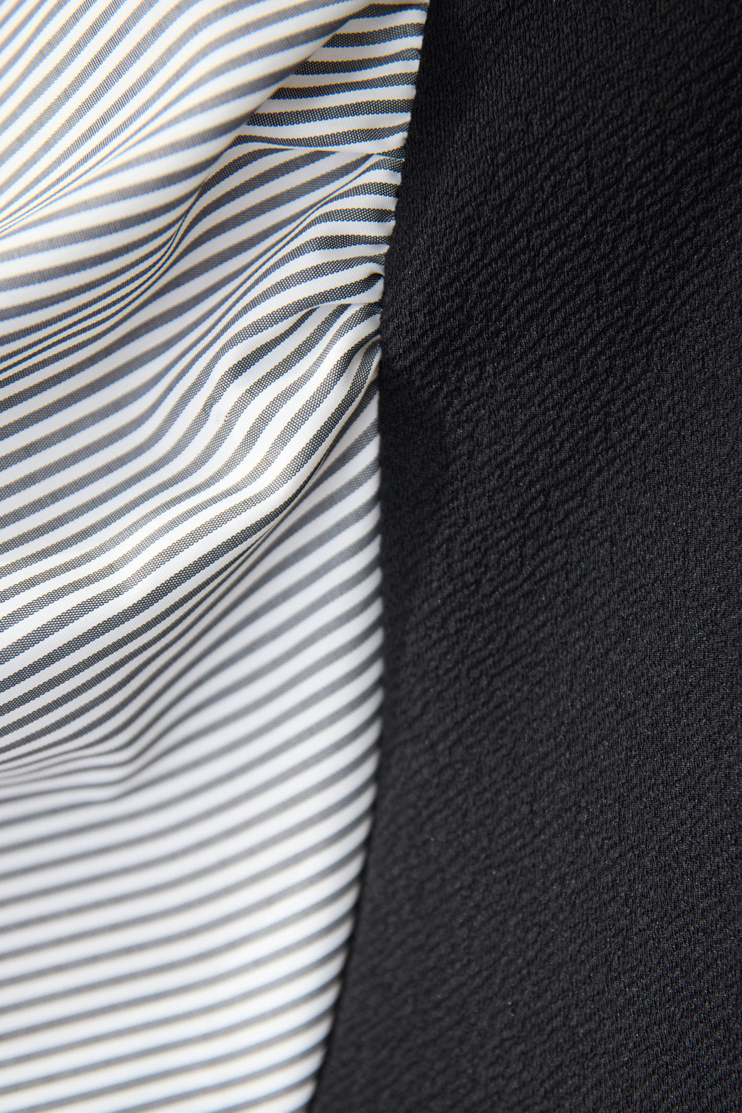 ストライプボリュームスリーブ カットワンピース