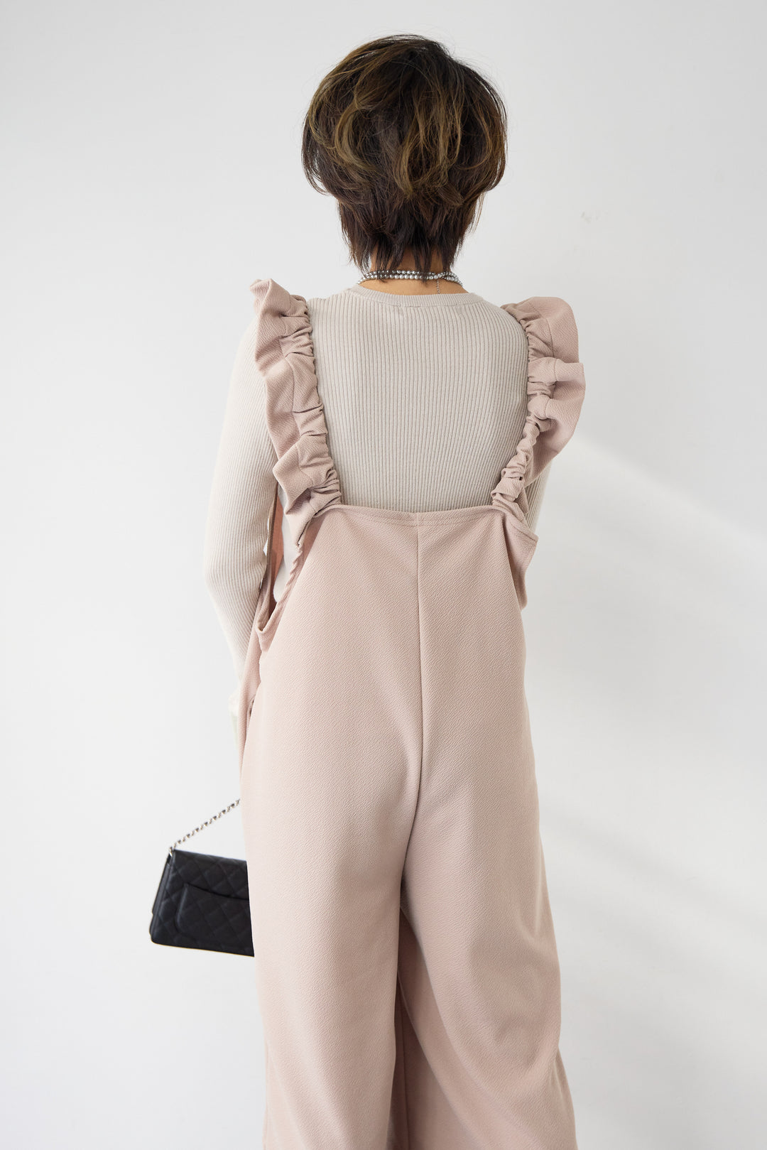 フリルショルダーオールインワン