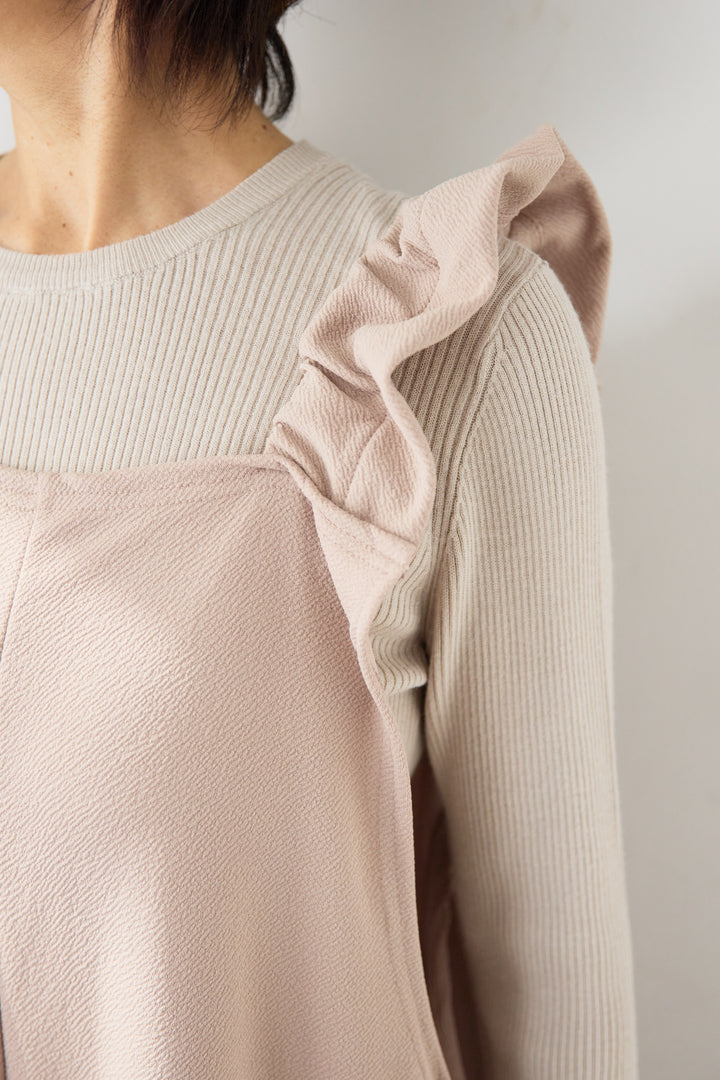 フリルショルダーオールインワン