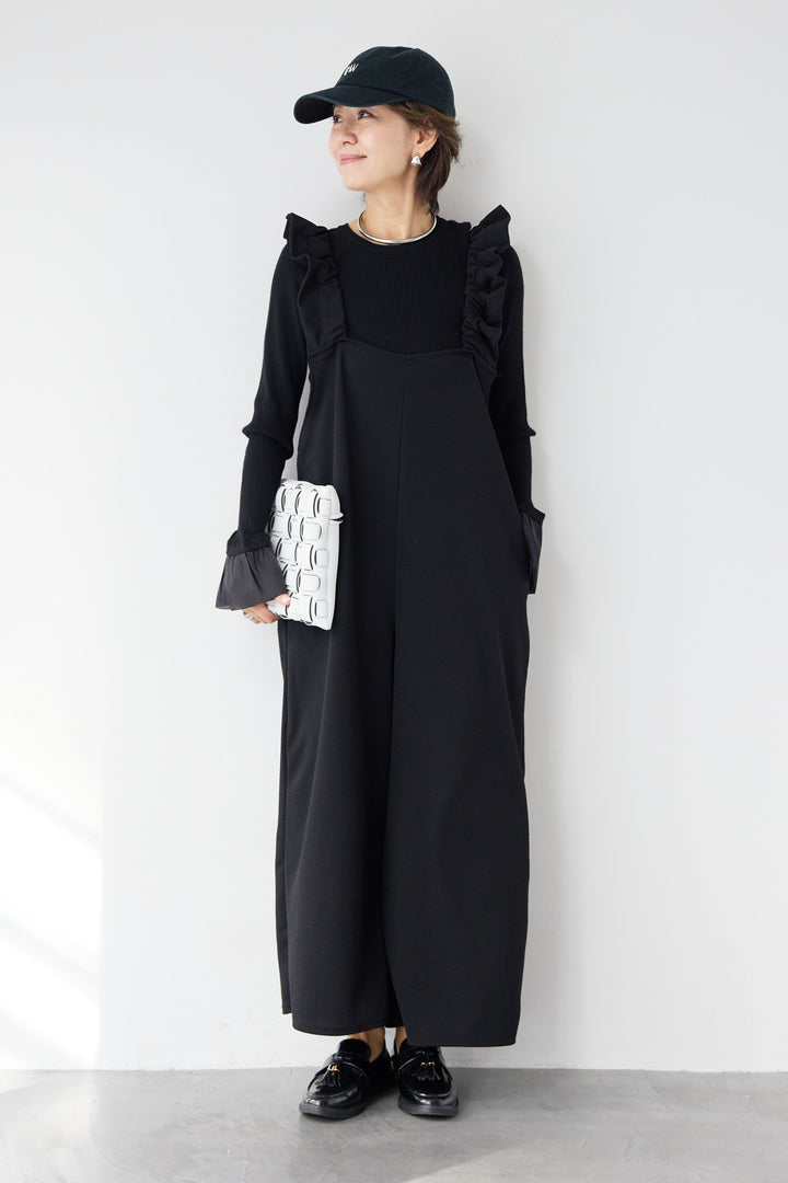 フリルショルダーオールインワン