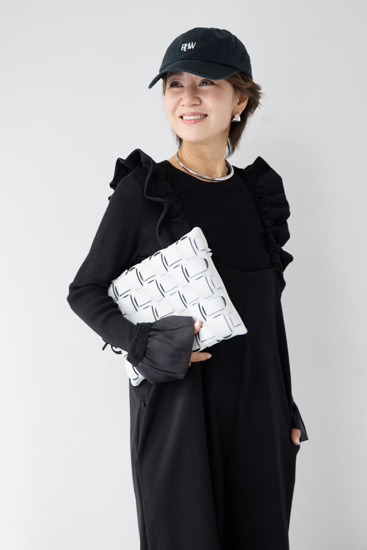 フリルショルダーオールインワン