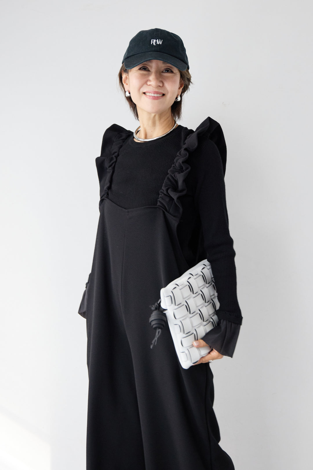 フリルショルダーオールインワン