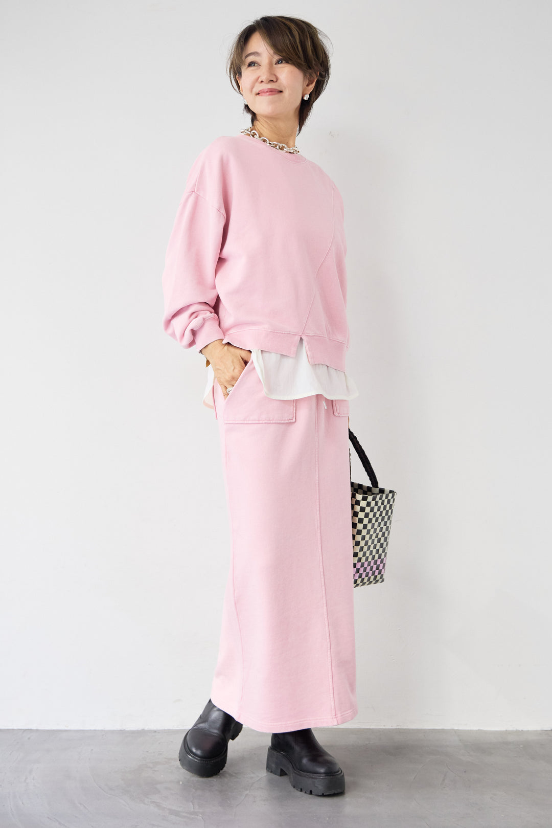 ピグメントスウェットスカート