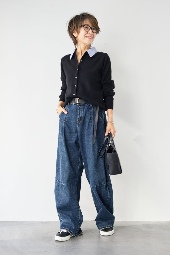 カーブデニムパンツ