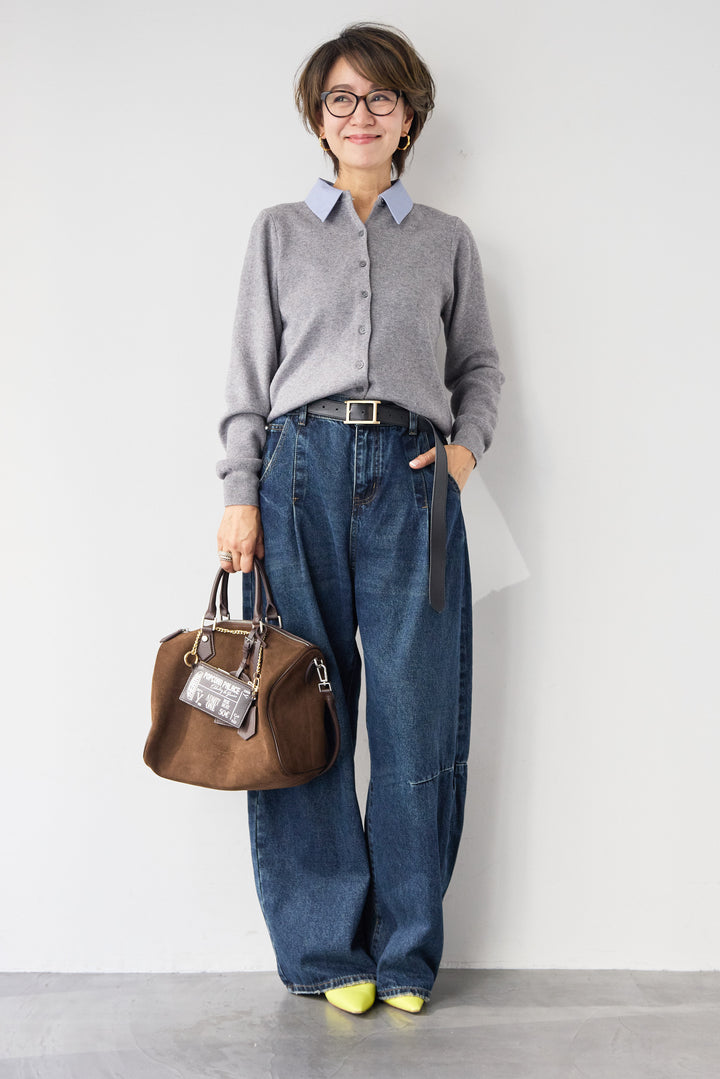 カーブデニムパンツ