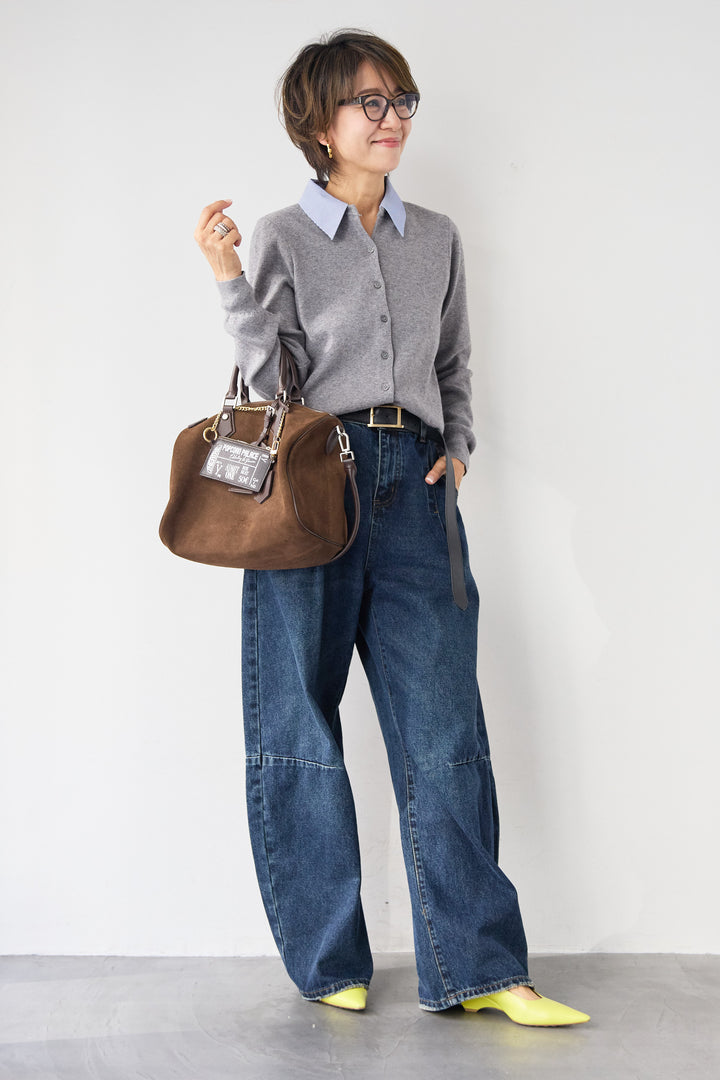 カーブデニムパンツ