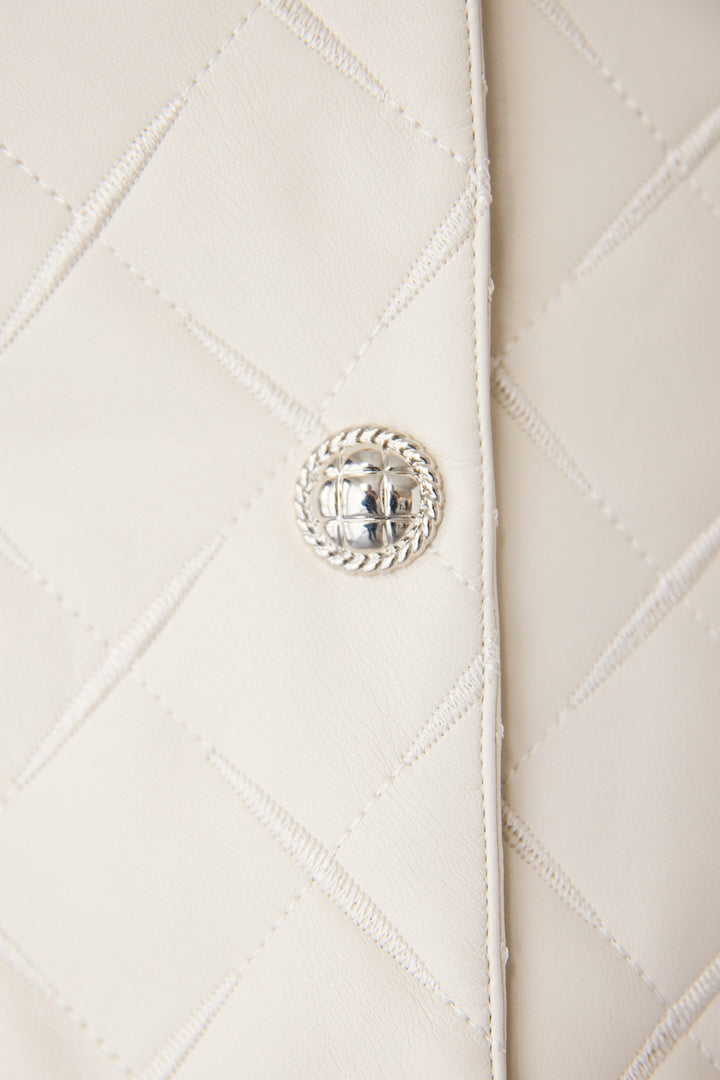 キルティングフェイクレザージャケット