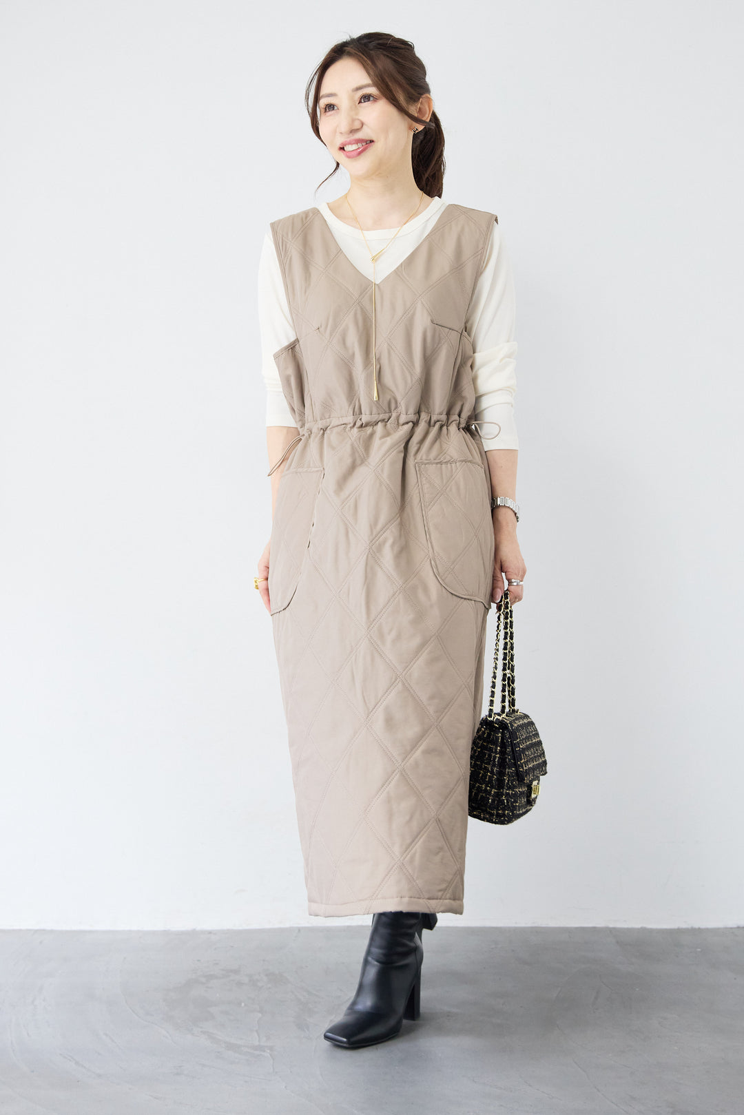 キルティングジャンパースカート