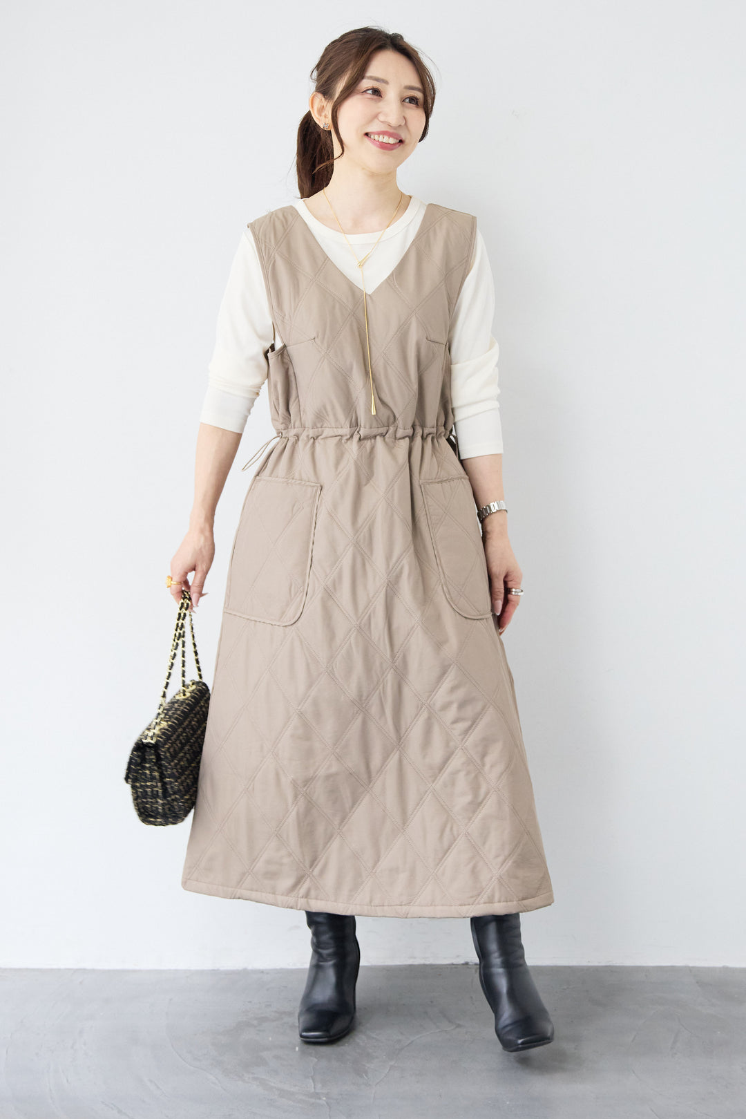 キルティングジャンパースカート