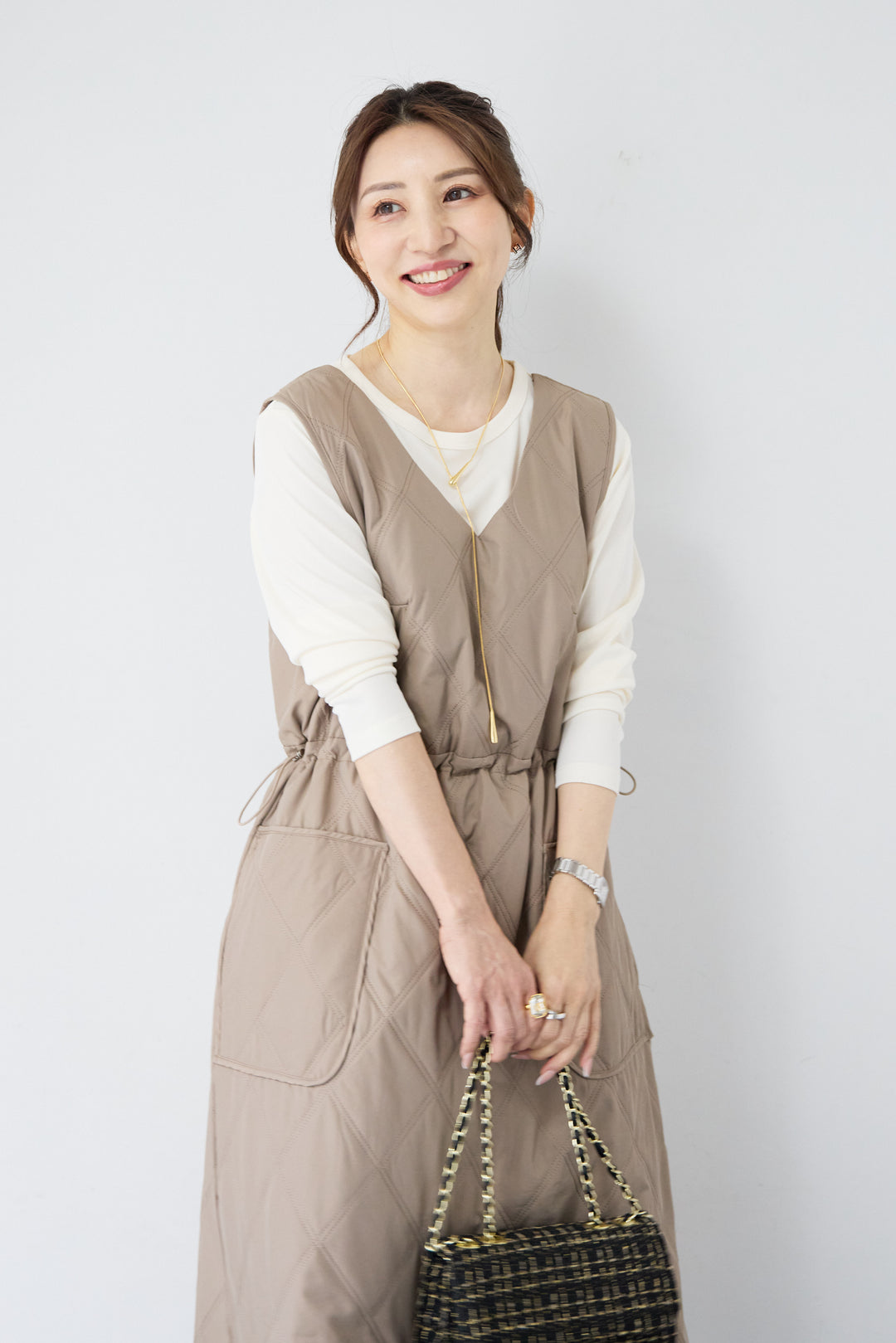 キルティングジャンパースカート