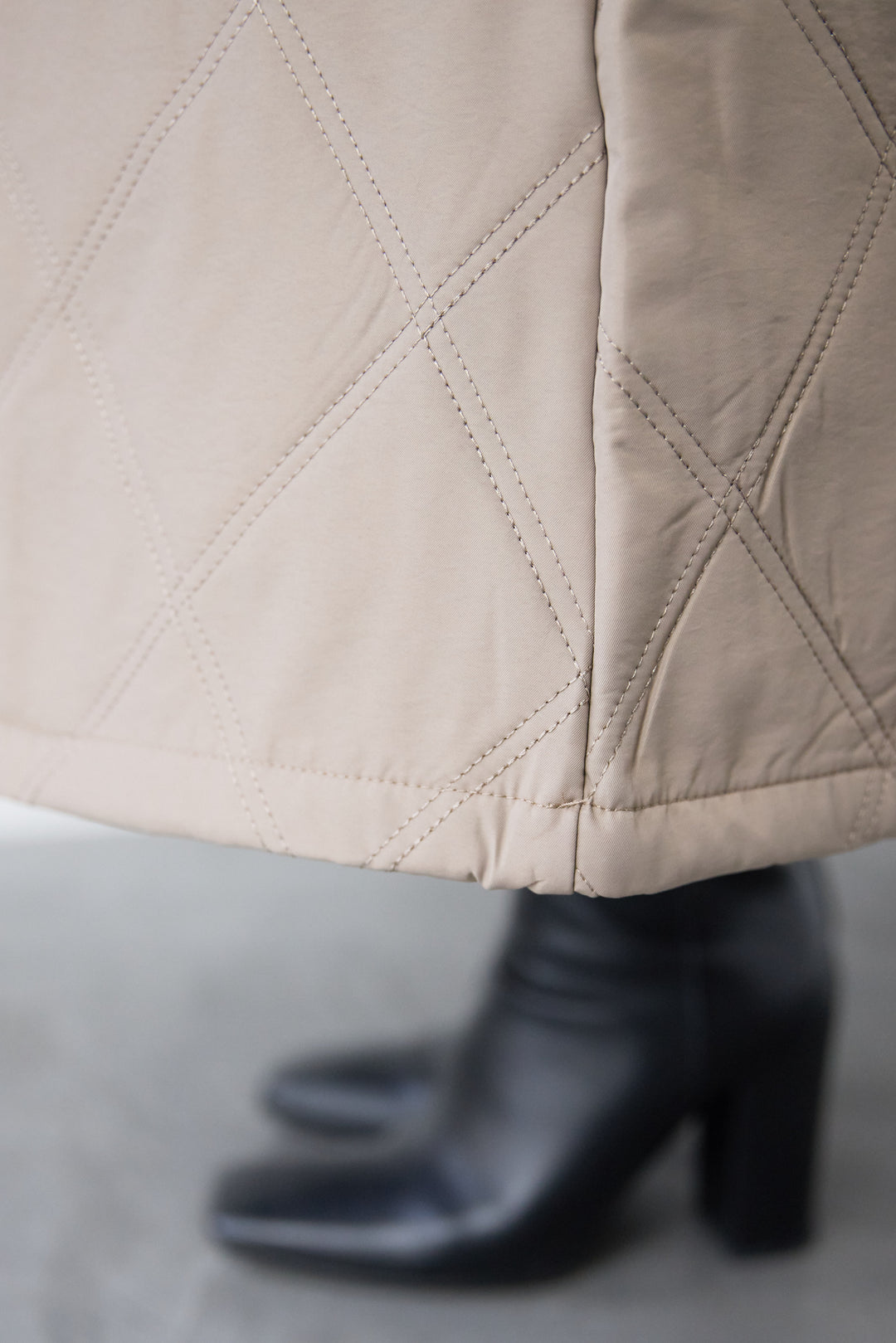 [SET]キルティングジャンパースカート+ストレッチクルーネックロンT(2set)