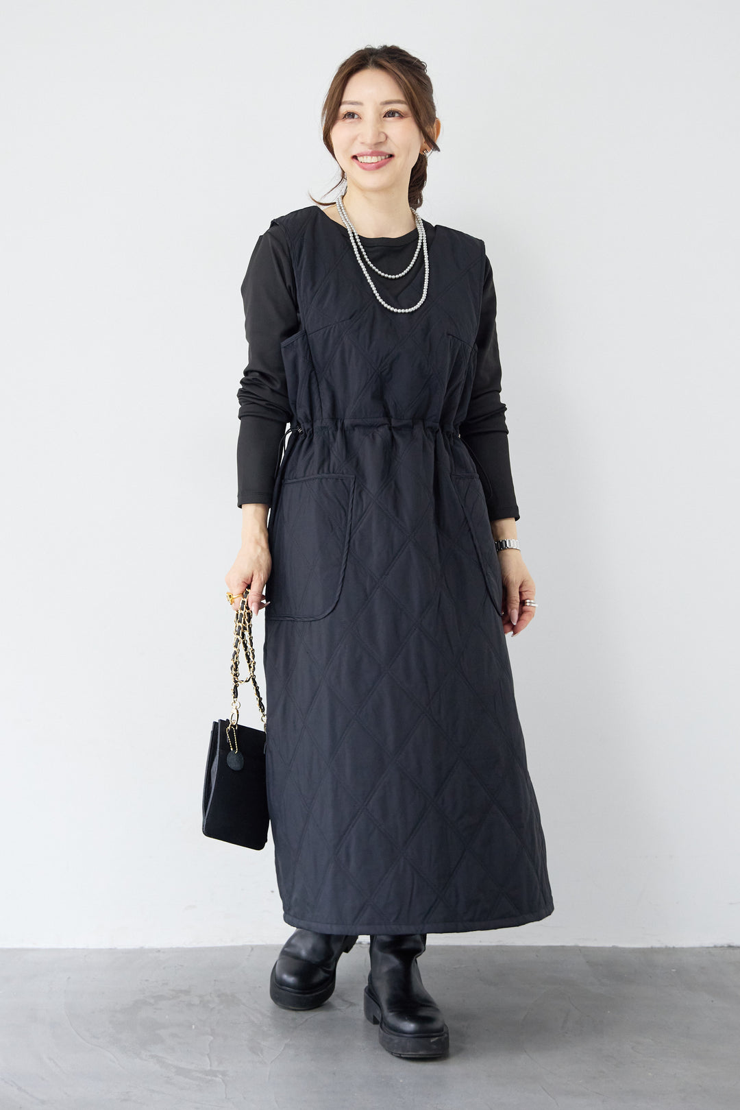 キルティングジャンパースカート