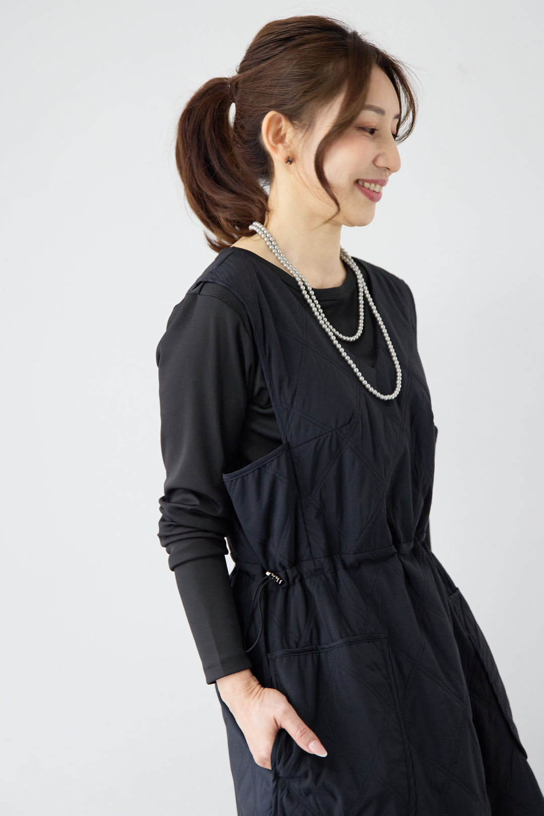 ストレッチクルーネックロンT