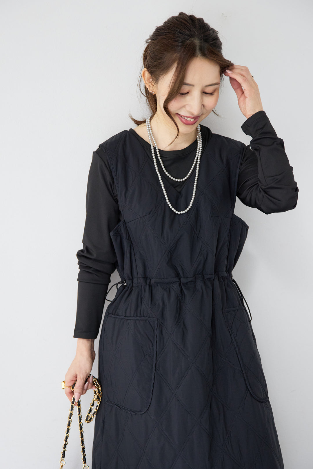 キルティングジャンパースカート