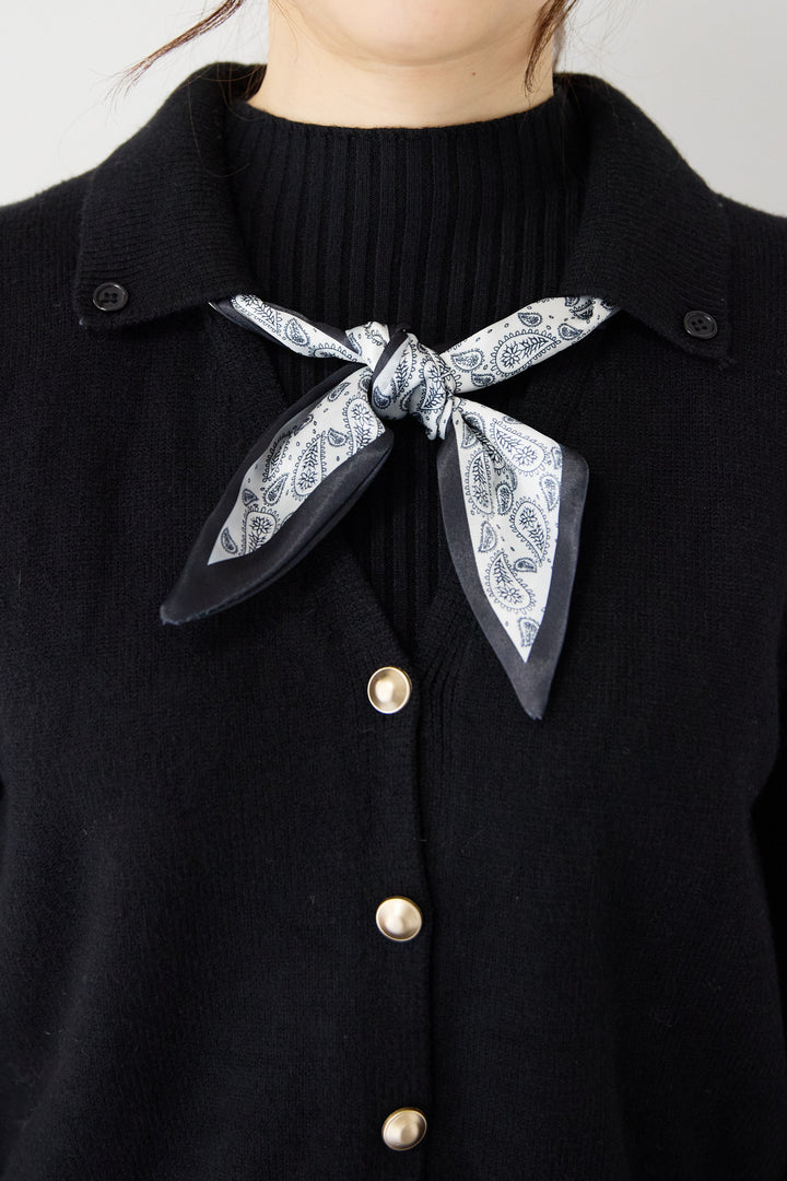 スカーフ付きニットベスト×チュールワンピース 3点セット