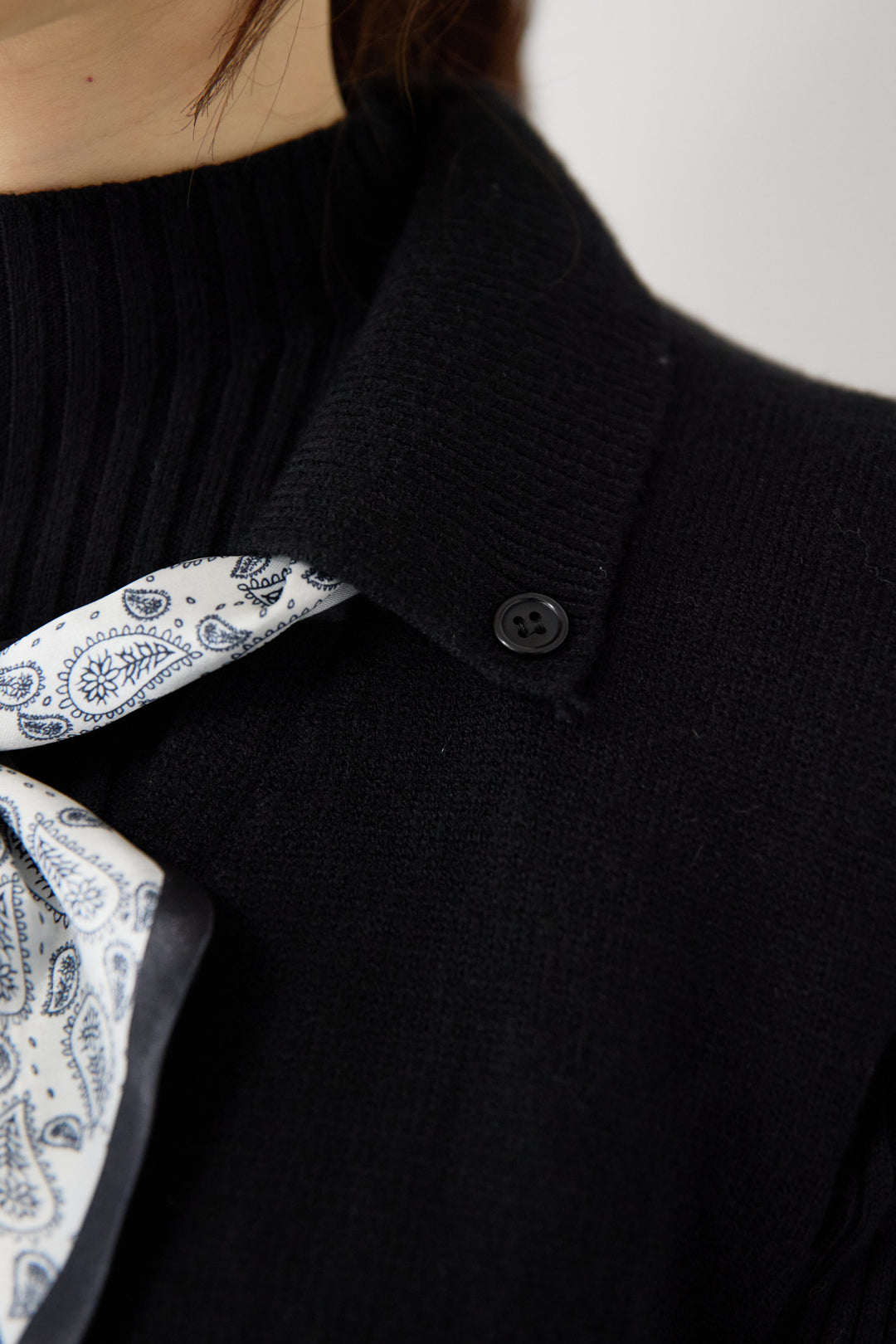 スカーフ付きニットベスト×チュールワンピース 3点セット