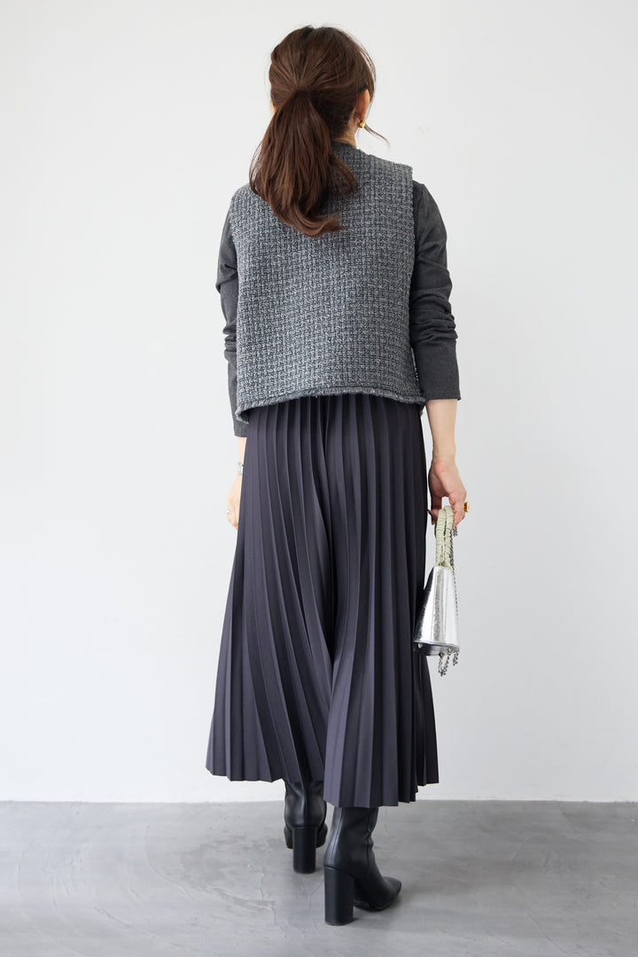 クラシカルベスト×ロングプリーツワンピースセット