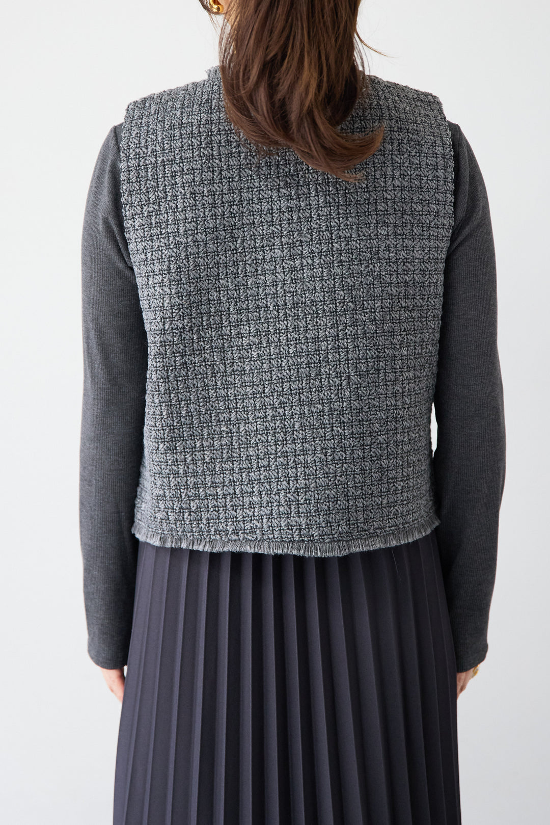 クラシカルベスト×ロングプリーツワンピースセット