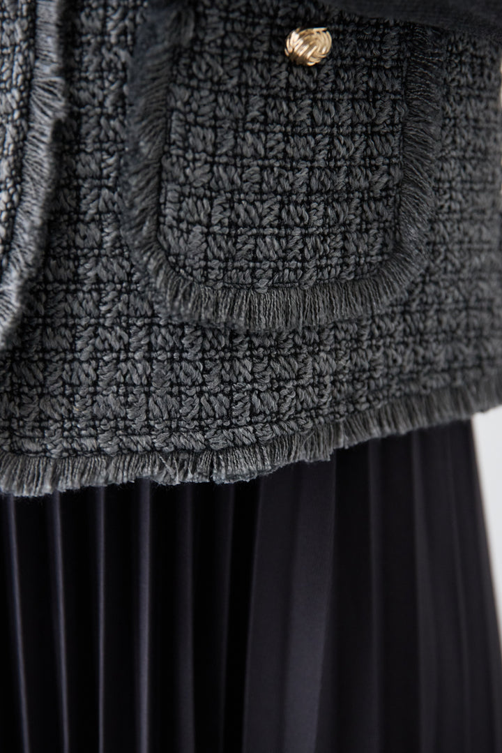 クラシカルベスト×ロングプリーツワンピースセット