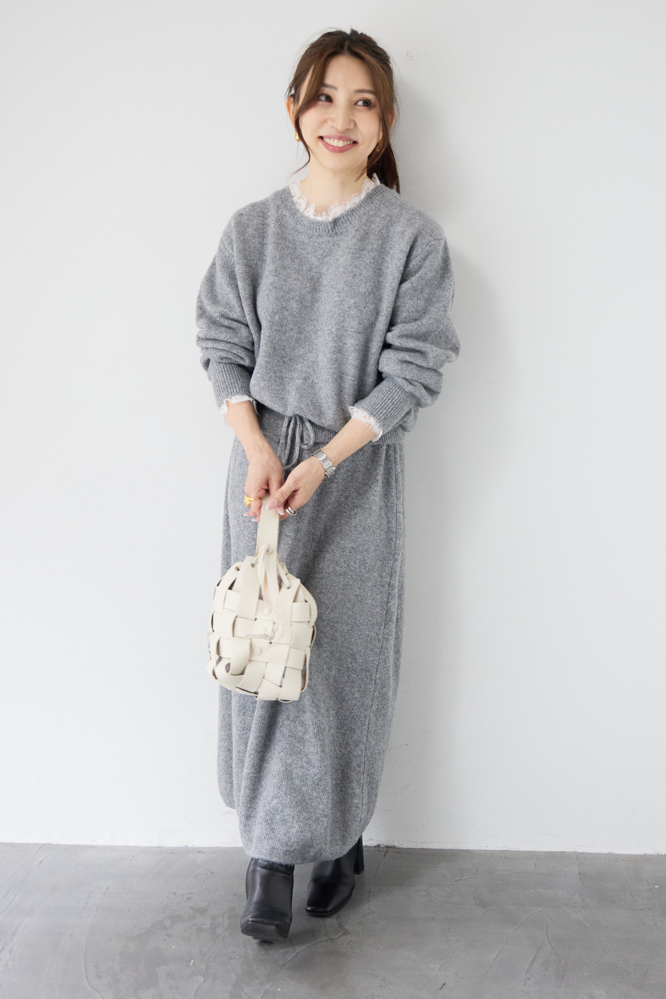 【Totto】TIARA フェレットニット　グレー Tiara Cropped Sweater Grey | Princess Polly