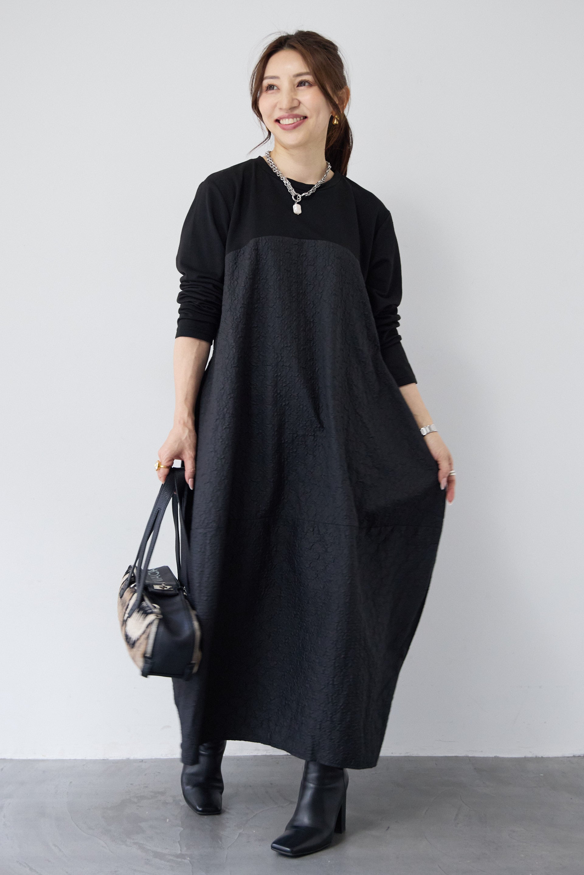 ジャガード切替コクーンワンピ – plusotoha